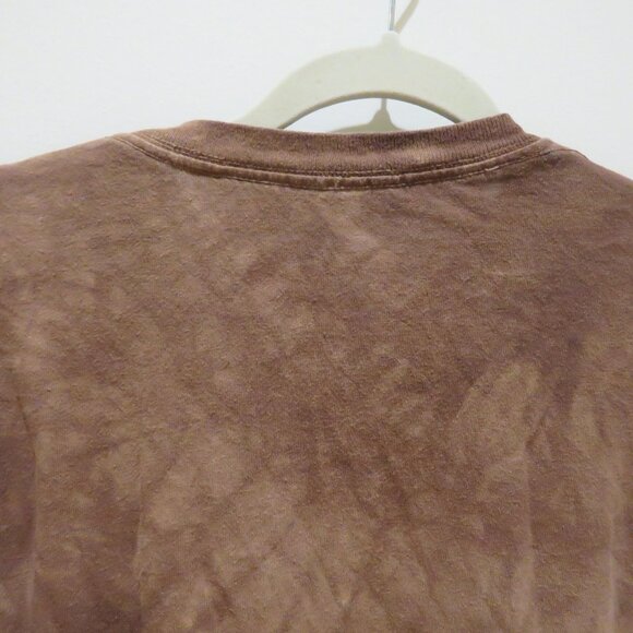 THE MOUNTAIN Hippo Print Distressed Tie Dye T-Shirt in Brown Hippie Y2K Boho XL - Picture 10 of 12